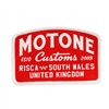 cafe 4 racer - Motone ANGRY ARCH Red and White Sew-On Motone Patch - Motone Patch 