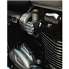 cafe 4 racer - TPS Kryt karburátora/telá škrtiacej klapky - pár - rebrovaný/žebrovaný - leštený - Motone Triumph Bonneville 