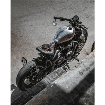cafe 4 racer - TPS Kryt karburátoru/tělesa škrticí klapky - pár - Union Jack - černá/kontrastní leštění - Motone Triumph Bonneville 