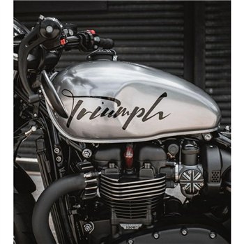 cafe 4 racer - TPS Kryt karburátoru/tělesa škrticí klapky - pár - Union Jack - černá/kontrastní leštění - Motone Triumph Bonneville 