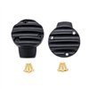 cafe 4 racer - TPS Carb/Throttle Body Cover - Pair - Ribbed/Finned - Black - Motone Triumph Bonneville 