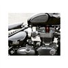 cafe 4 racer - TPS Carb/Throttle Body Cover - Pair - Ribbed/Finned - Black - Motone Triumph Bonneville 