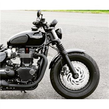 cafe 4 racer - TPS Carb/Throttle Body Cover - Pair - Ribbed/Finned - Black - Motone Triumph Bonneville 