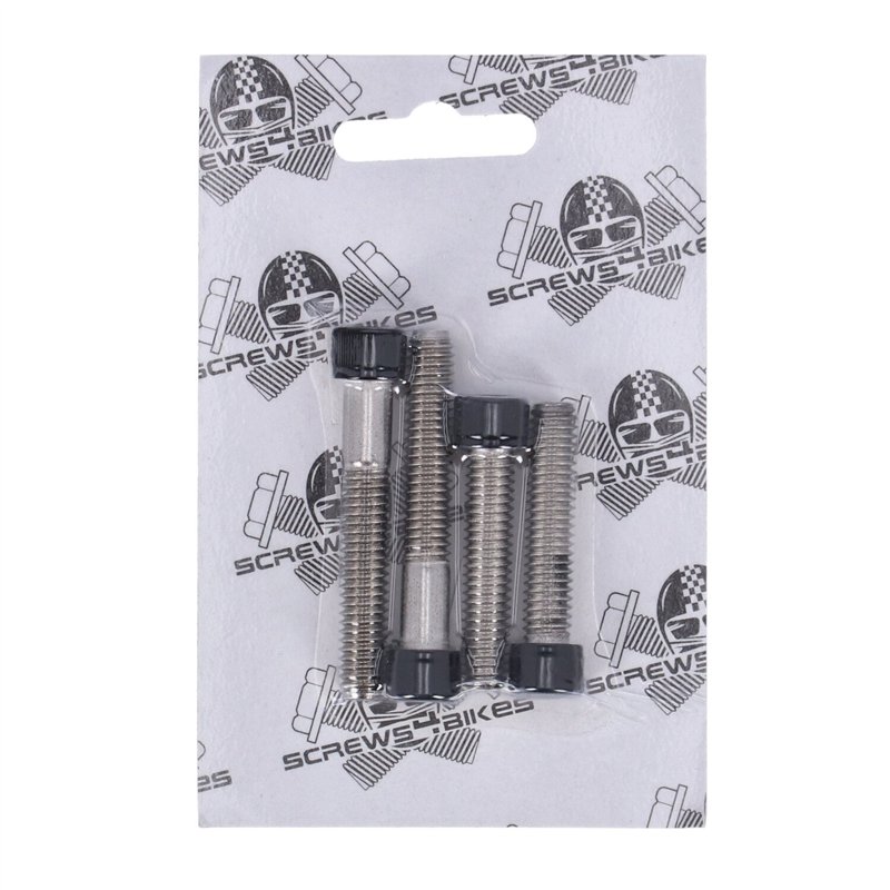 cafe 4 racer - Screws4Bikes LK.HD.4.sw Sada šroubů pro horní svorku řídítek lesklá černá – HD Dyna 91-05, Sportster 91-22 - Screw4bikes Šrouby & sety 