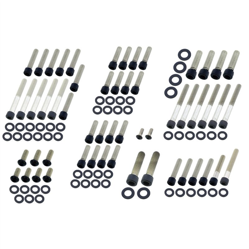 cafe 4 racer - Screws4Bikes MS.HD.3.swm Sada skrutiek motora matná čierna – HD Softail 89-98, Dyna 91-98 - Screw4bikes Šrouby & sety 
