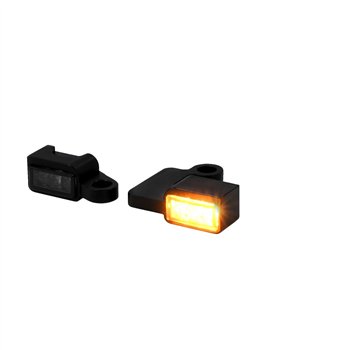 cafe 4 racer - Zieger 10005758 Below Bar LED Turnsignals 3 Black – HD Softail 00-14, Dyna 99-17 - Zieger Handlebar indicators 
