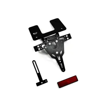 cafe 4 racer - License Plate Holder KAWASAKI ZX-6R 09-15 ZX636R 13-18 ZX-10R 08-10 Adjustable Black incl. Reflector Holder - HS MOTO Germany License plate holders  4251361204941