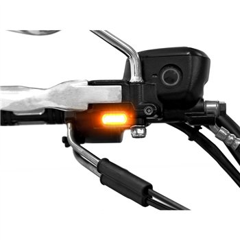 cafe 4 racer - Zieger 10005760 LED směrovky pod řídítka 4 černé – HD Softail 00-14, Dyna 99-17 - Zieger Směrová světla na řídítkách 