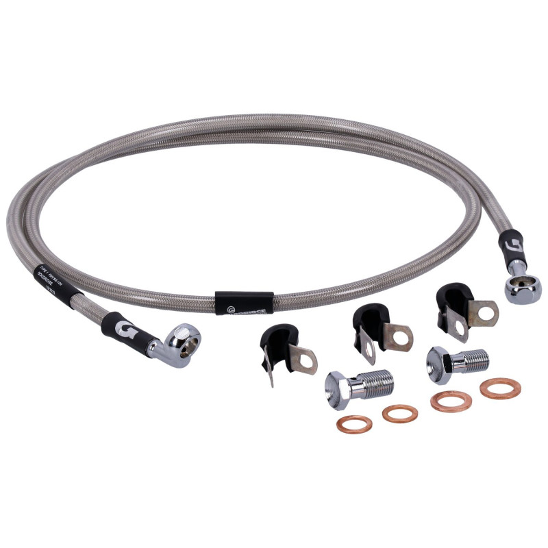 cafe 4 racer - MCS By Goodridge brake line front, stainless clear coated – HD FXDBI Dyna 06-13 - MCS Brakes 