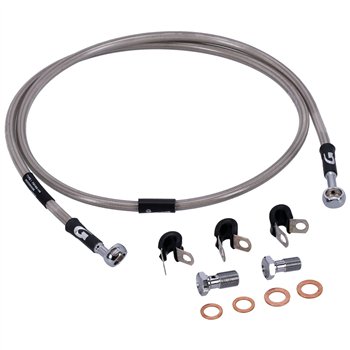 cafe 4 racer - MCS By Goodridge brake line front, stainless clear coated – HD FXDBI Dyna 06-13 - MCS Brakes 