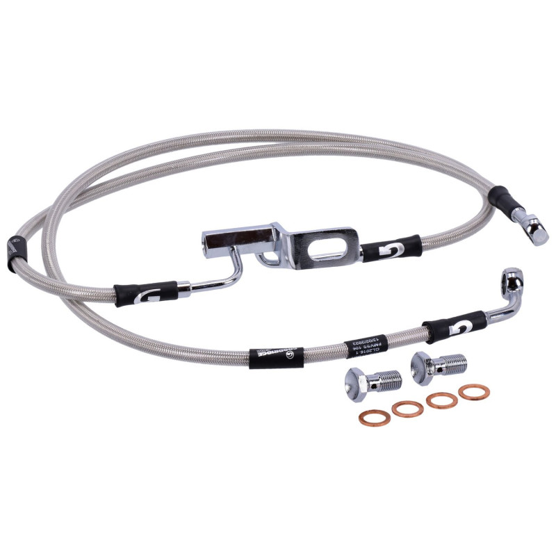 cafe 4 racer - MCS By Goodridge brake line rear, stainless clear coated – HD FLST 2007, FXSTD 2007 - MCS Brakes 