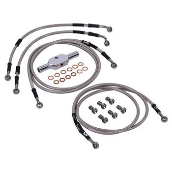cafe 4 racer - MCS By Goodridge brake line front, stainless clear coated – HD Touring FLHT/C/CU/FLHX 08-13 - MCS Brakes 