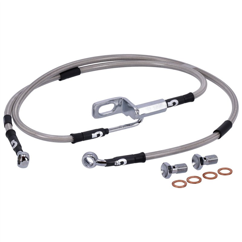 cafe 4 racer - MCS By Goodridge brake line rear, stainless clear coated – HD FLSTF Softail 2007 - MCS Brakes 