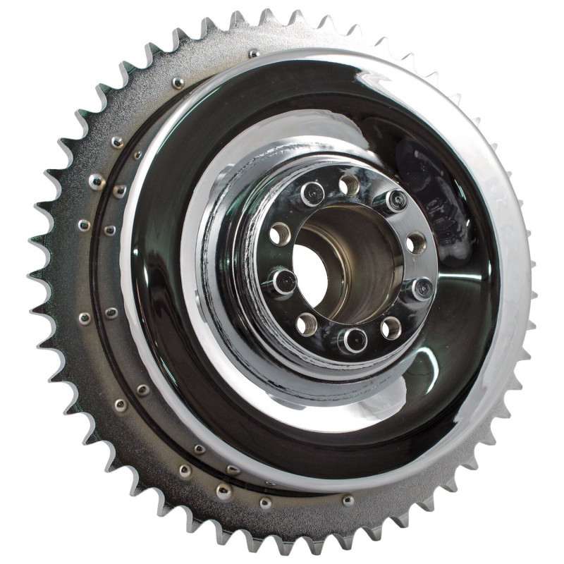 cafe 4 racer - MCS 37-57 B.T Rear brake drum & sprocket Chrome – HD BT 37-57 - MCS Brakes 