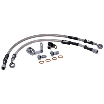 cafe 4 racer - MCS By Goodridge brake line rear, black coated – HD FLSTF Softail 2007 - MCS Brakes 
