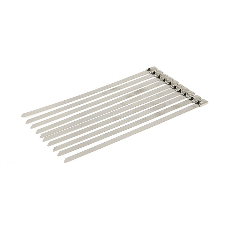 cafe 4 racer - MCS Exhaust tie wraps 8" long clear stainless - MCS Exhaust accessories 