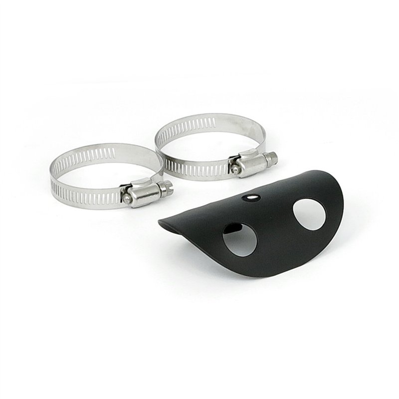 cafe 4 racer - MCS Universal bullet hole heat shield 4" long black - MCS Exhaust accessories 