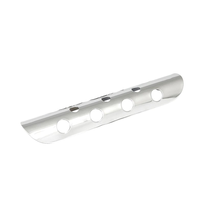 cafe 4 racer - MCS Universal bullet hole heat shield 10" long chrome - MCS Exhaust accessories 