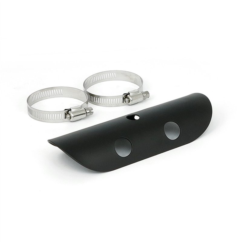 cafe 4 racer - MCS Universal bullet hole heat shield 7" long black - MCS Exhaust accessories 