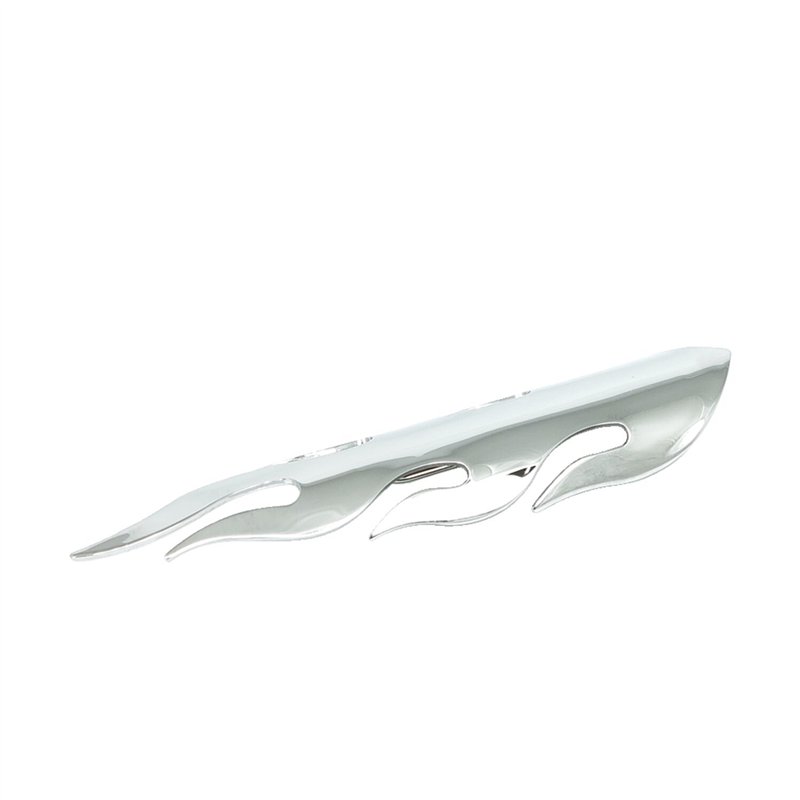 cafe 4 racer - MCS Flamed heat shield set 8" long chrome - MCS Exhaust accessories 