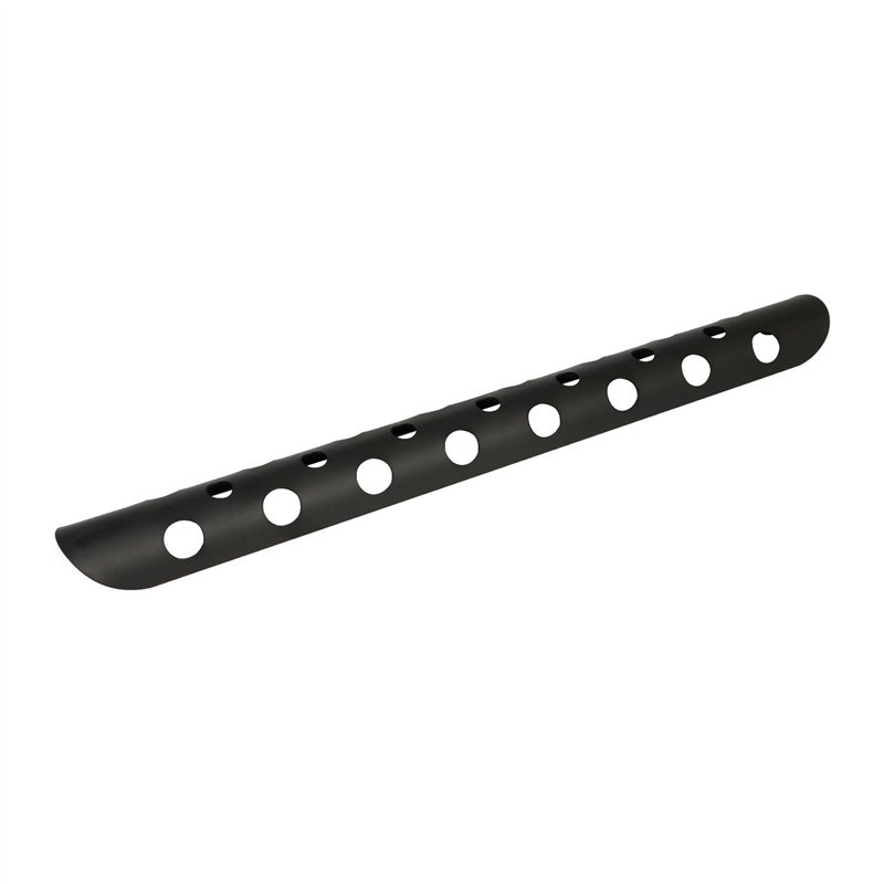 cafe 4 racer - MCS Universal bullet hole heat shield 18" long black - MCS Exhaust accessories 