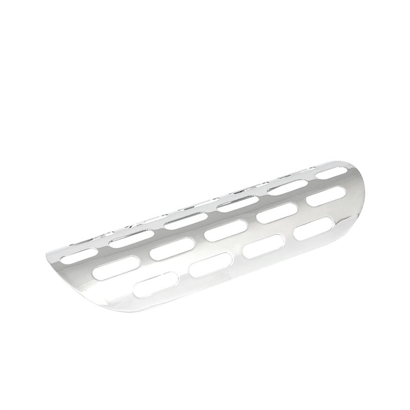 cafe 4 racer - MCS Universal slotted heat shield 9" long chrome - MCS Exhaust accessories 