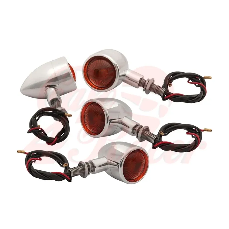cafe 4 racer - Custom Billet Indicator Turn Signals - Set of 4 - Polish - Motone Standard indicators 