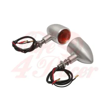 cafe 4 racer - Motone Custom Billet Indicator Turn Signals - Set of 4 - Brushed - Motone Standard indicators 