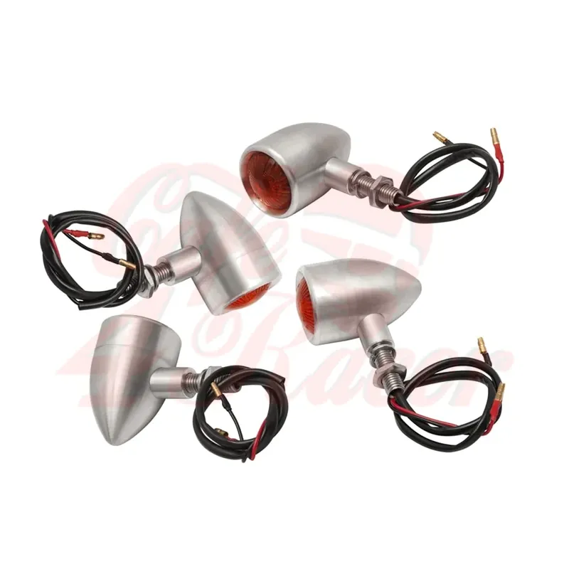 cafe 4 racer - Motone Custom Billet Indicator Turn Signals - Set of 4 - Brushed - Motone Standard indicators 