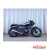 cafe 4 racer - Triumph Bonneville Ribbed Side Panels - Gloss Black Finish - Aluminium Mesh - Motone Triumph Bonneville 