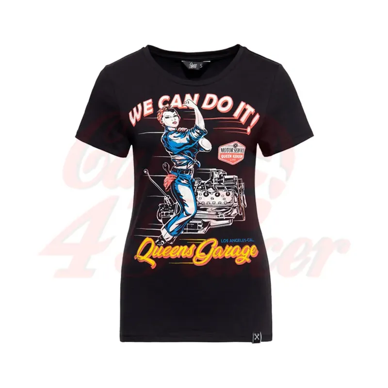 cafe 4 racer - Queen Kerosin Tričko We Can Do It Motor čierne - KING KEROSIN Tričká 