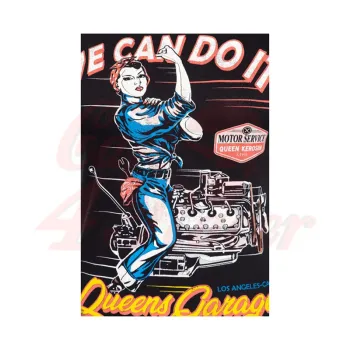 cafe 4 racer - Queen Kerosin Tričko We Can Do It Motor čierne - KING KEROSIN Tričká 