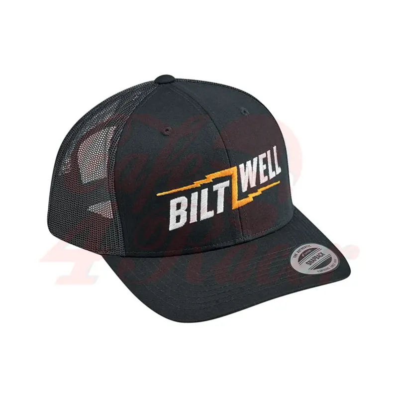 cafe 4 racer - Biltwell Bolts 2 snapback cap black/white/orange - BILTWELL Caps 