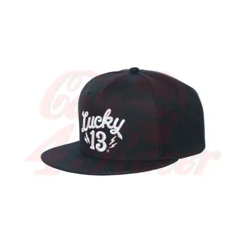 cafe 4 racer - Lucky 13 Shocker snapback čiapka čierna s bielym logom - Lucky 13 Šiltovka 