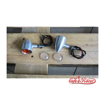 cafe 4 racer - Motone Custom Billet Indicator Turn Signals - Set of 4 - Brushed - Motone Standard indicators 