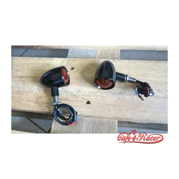 cafe 4 racer - Motone Custom Billet Indicator Turn Signals - Set of 2 - Black - Motone Standard indicators 