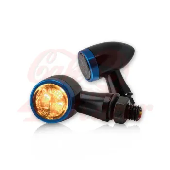cafe 4 racer - SMD indicator RL set "Jack" blue ring - HS MOTO Germany Standard indicators 