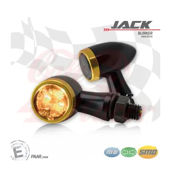 cafe 4 racer - SMD indicator RL set "Jack" gold ring - HS MOTO Germany Standard indicators 4251352631428