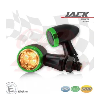 cafe 4 racer - SMD indikátor RL set "Jack" zelená - HS MOTO Germany Standardní ukazatele směru 4251352632494
