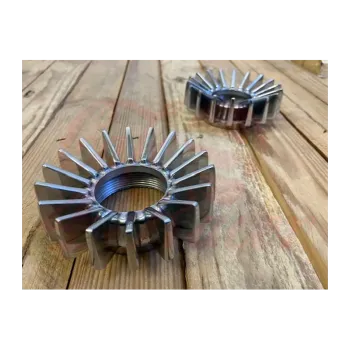 cafe 4 racer - BMW Boxer Big Exhaust Nut Clamps PAIR - Polished 1970s to 1990s R45, R50, R60, R65, R75, R80, T80G/S, R90, R100 - Motone Exhausts Nuts & Clamps 