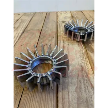 cafe 4 racer - BMW Boxer Big Exhaust Nut Clamps PAIR - Polished 1970s to 1990s R45, R50, R60, R65, R75, R80, T80G/S, R90, R100 - Motone Exhausts Nuts & Clamps 
