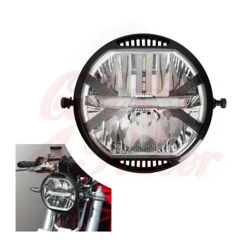 cafe 4 racer - LED headlight with parking white light, black - Cafe4Racer Headlights side mount 
