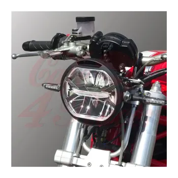 cafe 4 racer - LED světlomet s parkovacím světlem, černý - Cafe4Racer Přední světla s bočním uchycením 