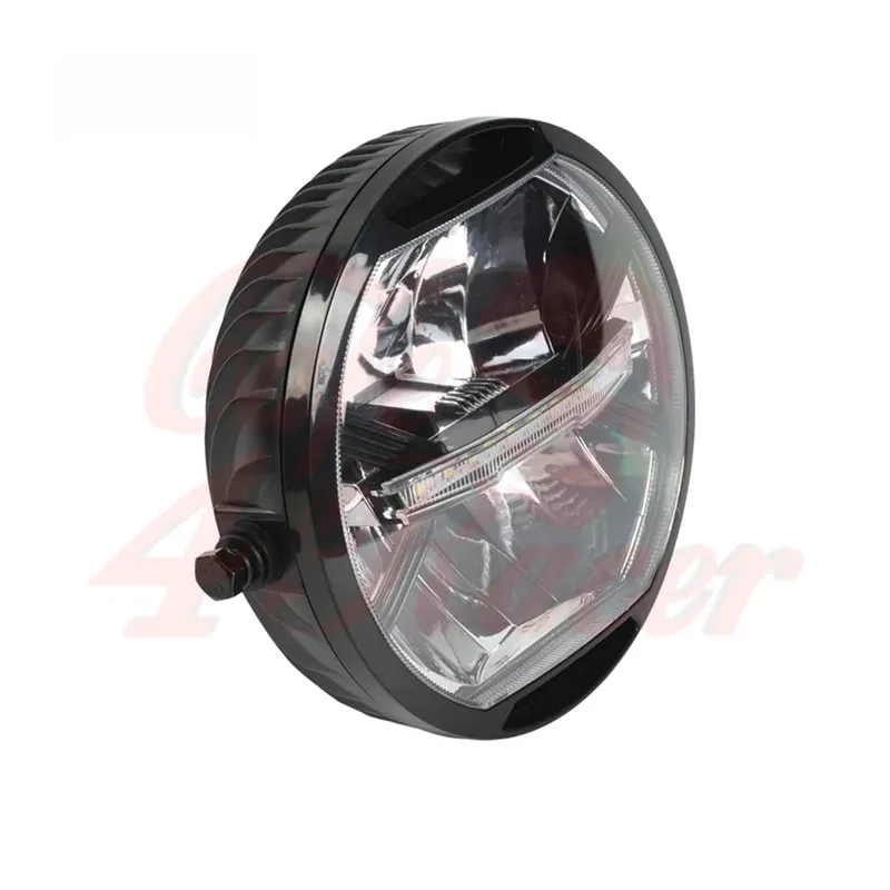 cafe 4 racer - LED headlight with yellow parking light, black - Cafe4Racer Headlights side mount 