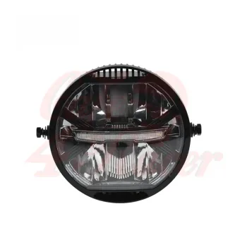 cafe 4 racer - LED headlight with yellow parking light, black - Cafe4Racer Headlights side mount 