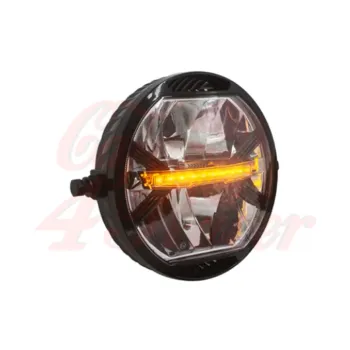 cafe 4 racer - LED headlight with yellow parking light, black - Cafe4Racer Headlights side mount 