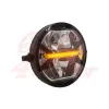 cafe 4 racer - LED headlight with yellow parking light, black - Cafe4Racer Headlights side mount 