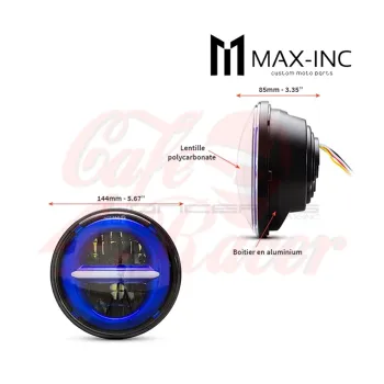 cafe 4 racer - 5 3/4 modrá LED vložka - MAX-INC  Světla LED 