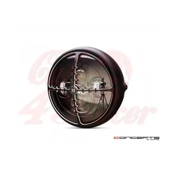 cafe 4 racer - 7" LED matně černý Cross Hairs mřížka - MAX-INC  Světla LED 