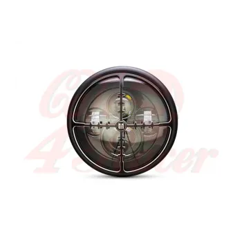 cafe 4 racer - 7" LED matně černý Cross Hairs mřížka - MAX-INC  Světla LED 